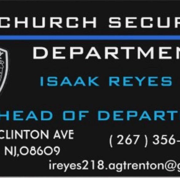 Tarjeta presentación Isaak- Lider equipo de seguridad iglesia AD-TRENTON